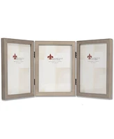 Lawrence Frames Hinged Triple Gray Wood Picture Frame - Gallery Collection - 5" x 7"