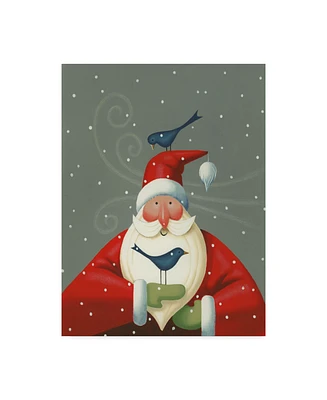 Margaret Wilson 'Santa With Bluebirds' Canvas Art - 14" x 19"