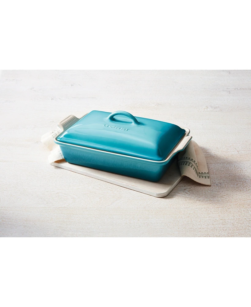 Le Creuset Caribbean Heritage Stoneware 12" x 9" Covered Rectangular Baking Dish