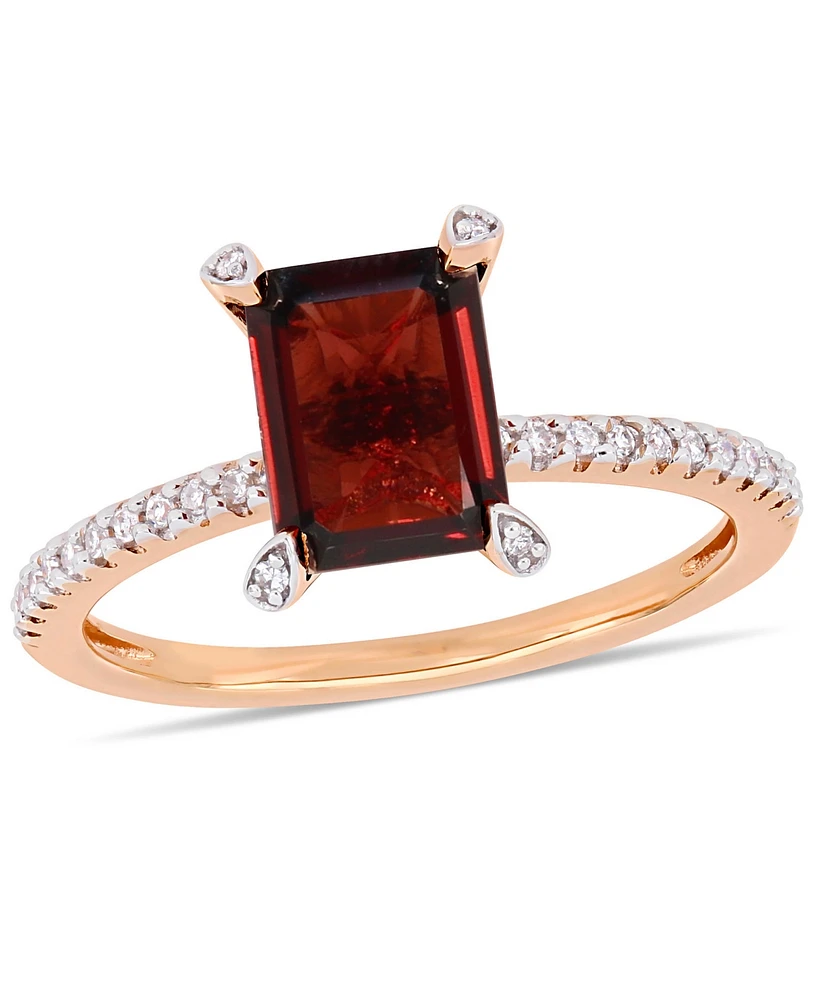 Garnet (2-1/8 ct.t.w.) and Diamond (1/10 Ring 10k Rose Gold