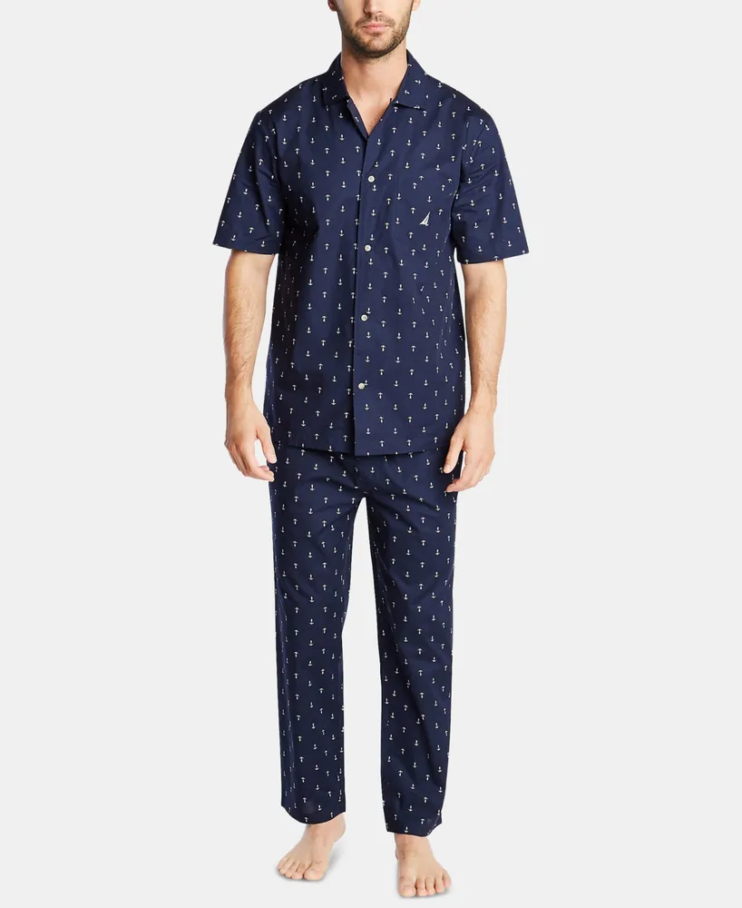 Nautica Men's Cotton Anchor-Print Pajama Pants