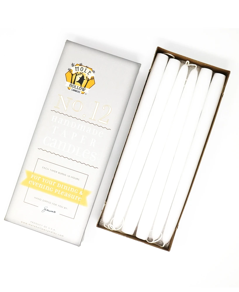 Mole Hollow Candles 12" Taper Candles, Set of 12