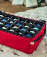 Santa's Bag 2 Tray Christmas Ornament Storage Box with Clear Lid