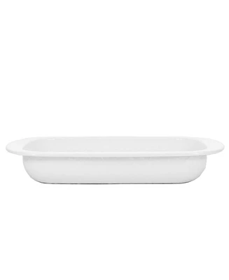 Golden Rabbit Solid White Enamelware Collection 3 Quart Baking Pan