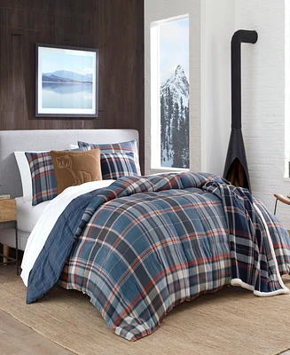 Eddie Bauer Shasta Lake Navy Comforter Set, Full/Queen