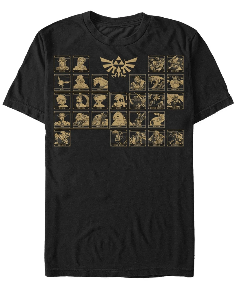 Nintendo Men's Legend of Zelda Periodic Table Characters Short Sleeve T-Shirt
