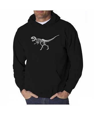 La Pop Art Men's Word Hooded Sweatshirt - Dinosaur T-Rex Skeleton