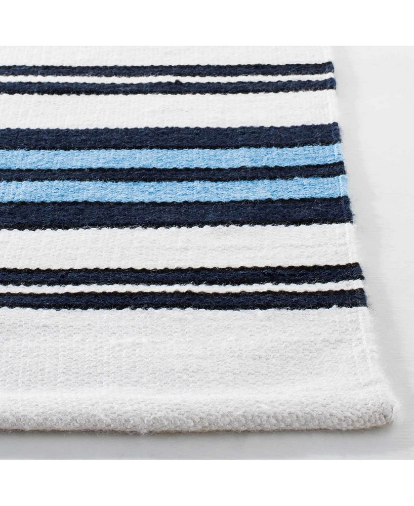 Lauren Ralph Lauren Leopold Stripe LRL2462B White and French Blue 8' X 10' Outdoor Area Rug