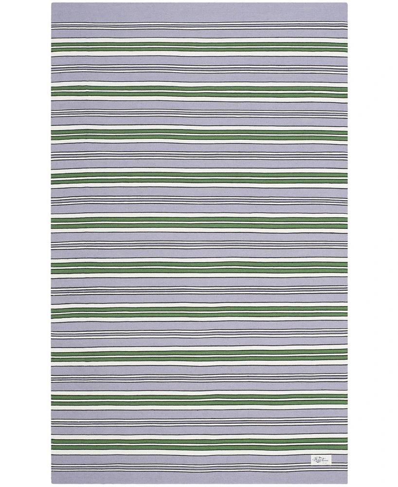 Lauren Ralph Lauren Leopold Stripe LRL2462G Lilac 8' X 10' Outdoor Area Rug