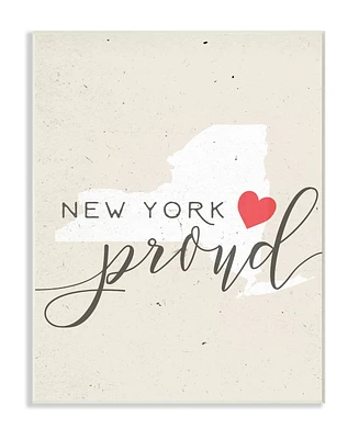 Stupell Industries New York Proud with Heart Wall Plaque Art, 10" x 15"