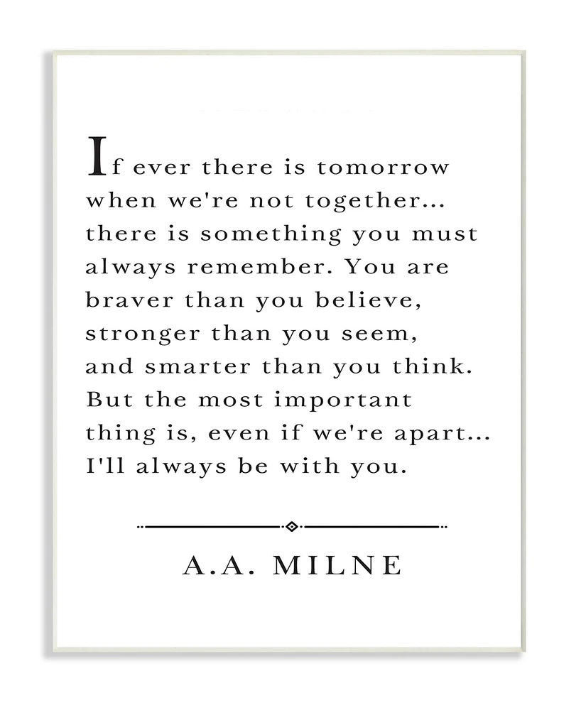Stupell Industries I'll Always Be With You A.a. Milne Wall Plaque Art, 12.5" x 18.5"