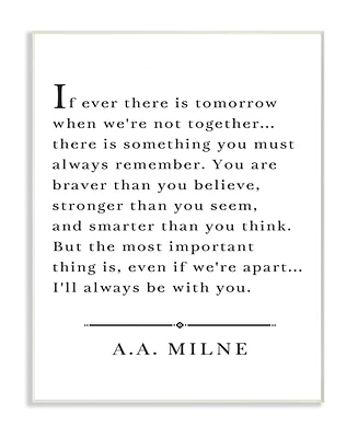 Stupell Industries I'll Always Be With You A.a. Milne Wall Plaque Art, 12.5" x 18.5"