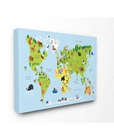 Stupell Industries World Map Cartoon Colorful Art Collection