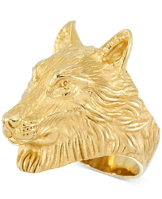 Legacy for Men by Simone I. Smith Men's Wolf Ring Yellow Ion-Plated Stainless Steel