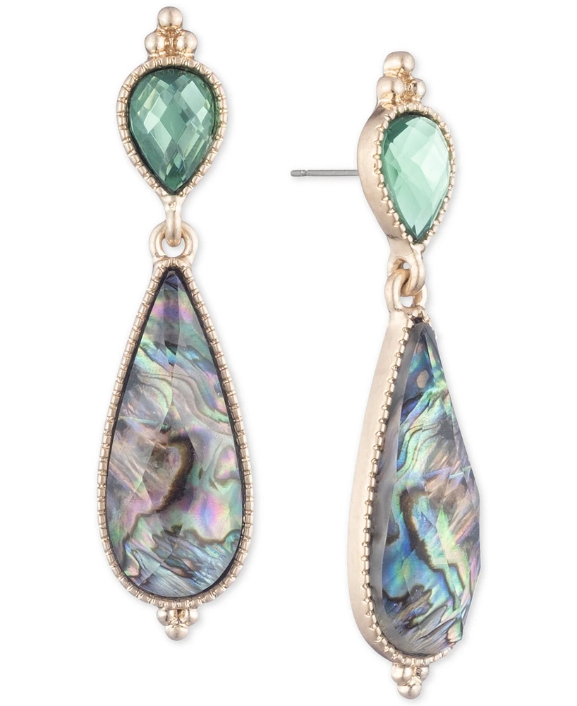 lonna & lilly Gold-Tone Stone Double Drop Earrings