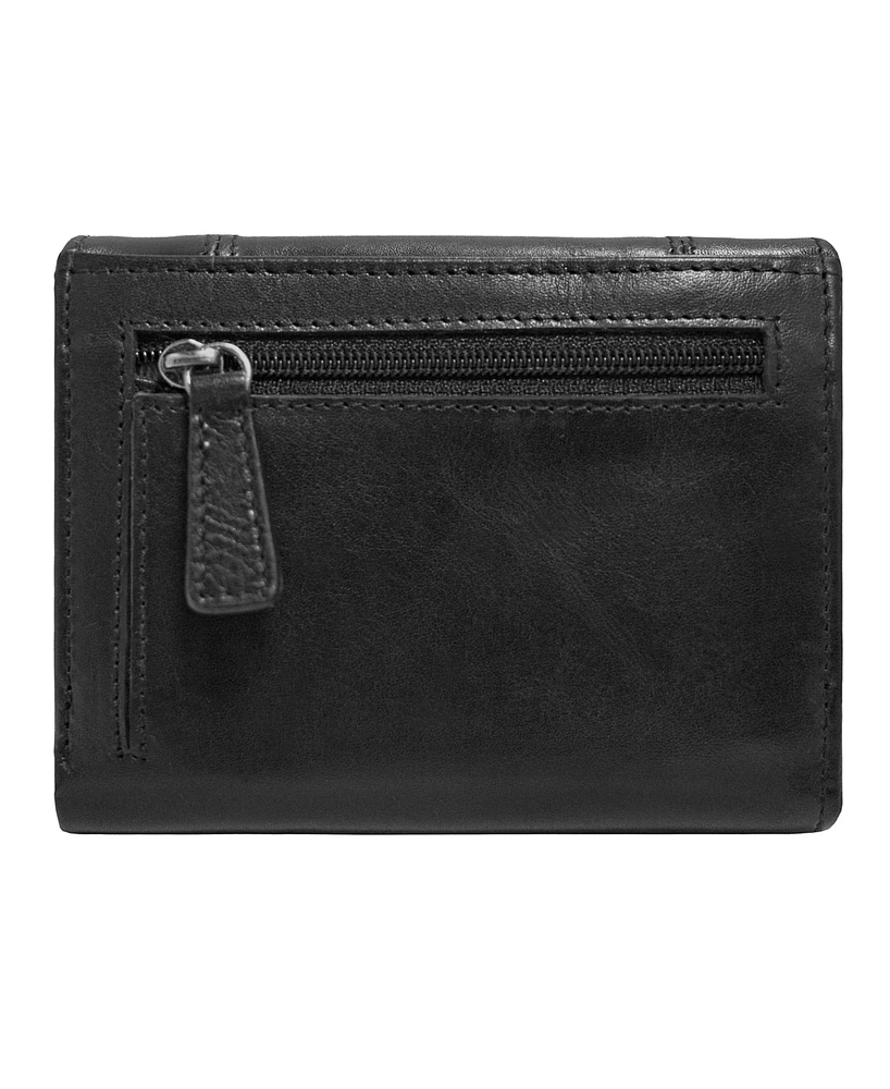 Mancini Casablanca Collection Rfid Secure Ladies Small Clutch Wallet