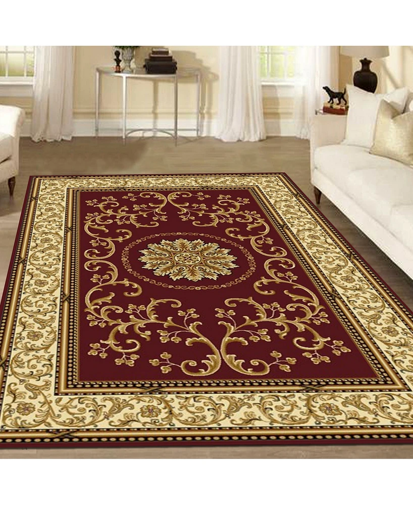 Closeout! Km Home //Burgundy Navelli Red 7'9" x 11'6" Area Rug