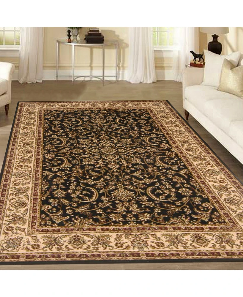 Closeout! Km Home 1318/1522/Black Navelli Black 7'9" x 11'6" Area Rug