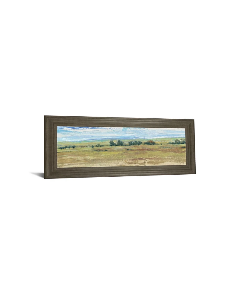 Classy Art Distant Treeline Panel I by Tim Otoole Framed Print Wall Art - 18" x 42"