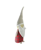 Northlight 28.5" Plaid Elegant Standing Blushing Santa Gnome Tabletop Decoration