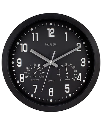 La Crosse Clock 404-2631 12" Indoor Analog Wall Clock with Temperature and Humidity