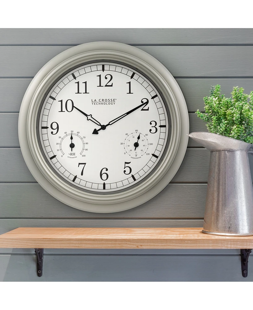 La Crosse Technology Wt-3181PL-q 18" Indoor or Outdoor Classic Quartz Plastic Analog Wall Clock