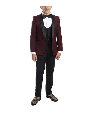 Perry Ellis Big Boy's 5-Piece Slim Fit Shawl Tuxedo Set