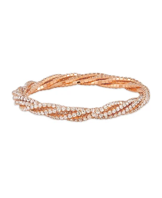 Macy's Rose Tone 5 Row Crystal Stretchy Bracelet