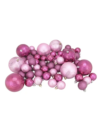 Northlight 125ct Bubblegum Pink Shatterproof 4-Finish Christmas Ornaments