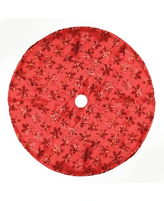 Northlight 20" Red Sequin Snowflake Pattern Mini Christmas Tree Skirt