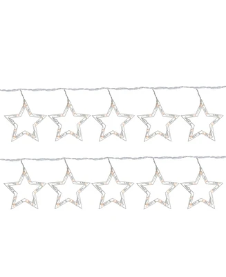 Northlight 10-Count Clear Twinkling Star Icicle Christmas Lights 10ft White Wire