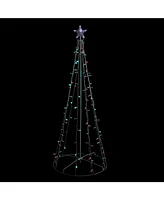 Northlight 5' Red and Green Led Lighted Twinkling Christmas Tree Outdoor Decoration