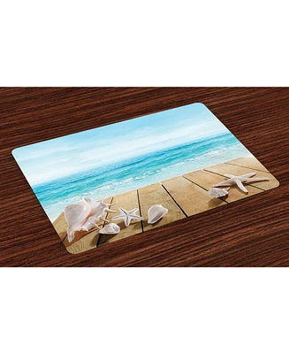 Ambesonne Seashells Place Mats, Set of 4