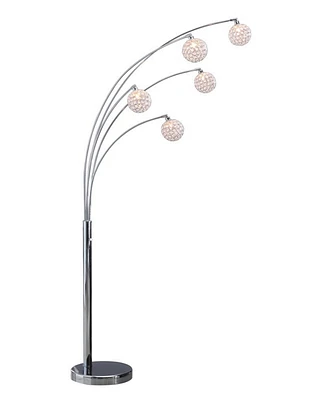 Artiva Usa 'Manhattan' 84" Modern 5-Arch Crystal Ball Floor Lamp with Dimmer