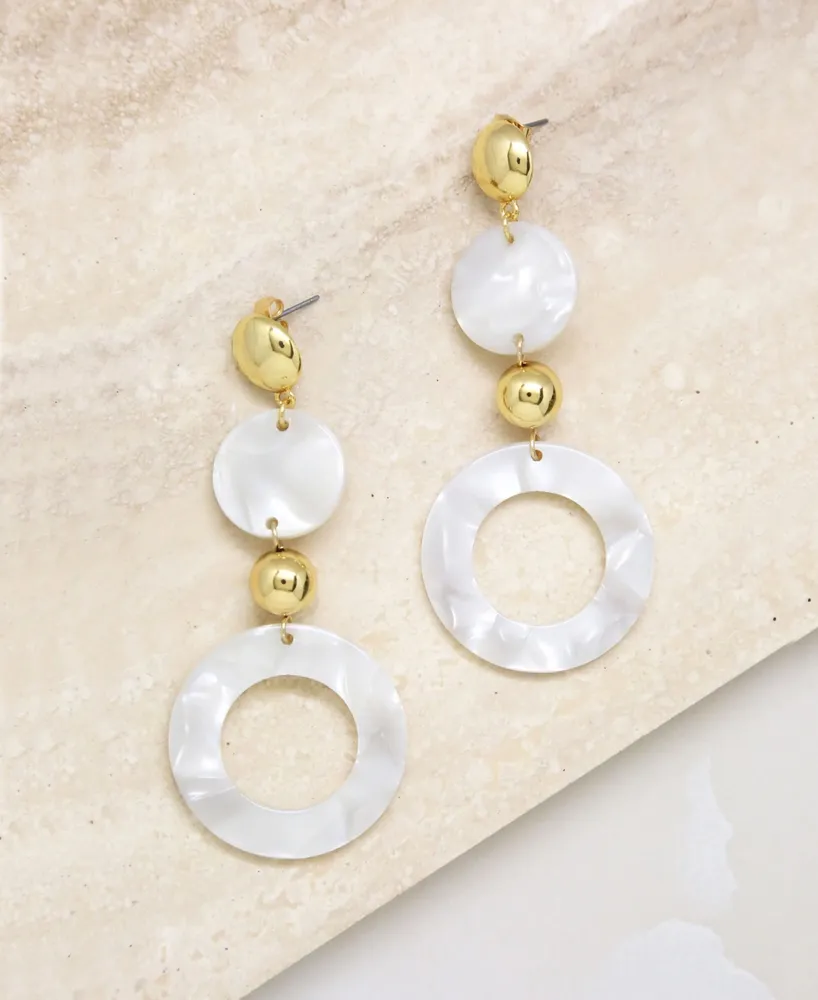 Ettika Soft Focus Resin Circle Drop Earrings