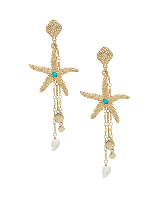 Ettika Starfish Seeker Drop Earrings