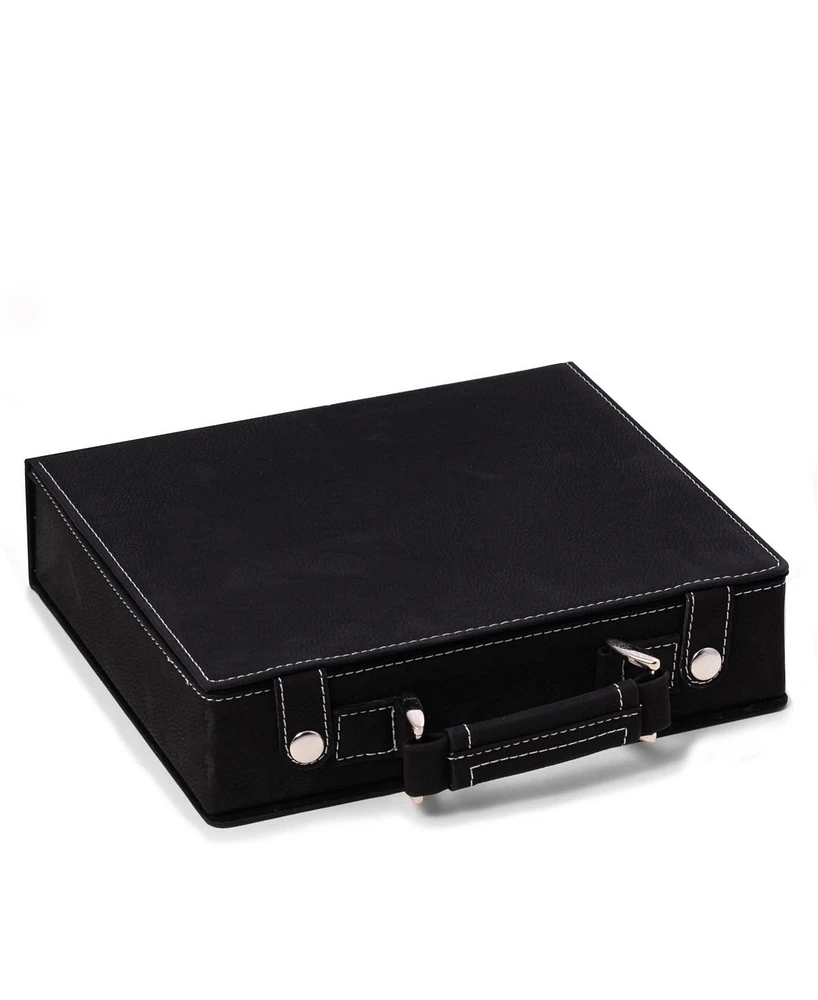 Bey-Berk Poker Set Case with 100 Clay Poker Chips, Two Decks of Playing Cards, 5 Dice