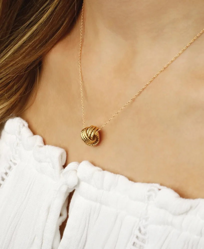 Rope Love Knot Necklace in 14k Yellow Gold