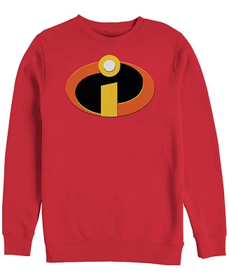 Disney Pixar Men's Incredibles Colored Logo Pocket, Crewneck Fleece
