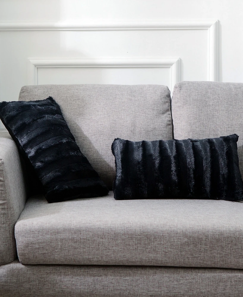 Cheer Collection Faux-Fur 2-Pack Decorative Pillows