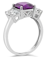 Gemstone and White Topaz (1-3/8 ct. t.w) Ring Sterling Silver