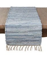 Saro Lifestyle Long Table Runner with Chindi Woven Design