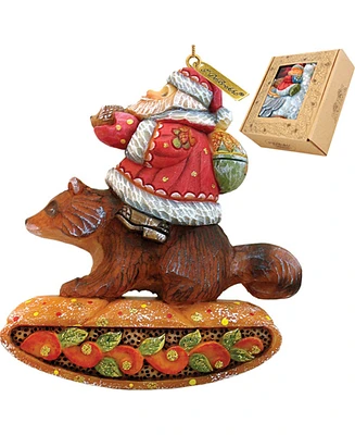 G.DeBrekht Santa on Raccoon Ornament