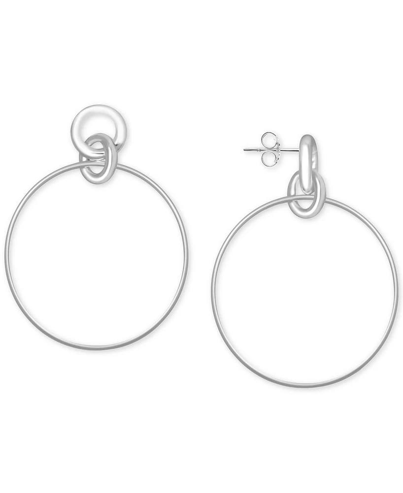 Essentials Circle Link Drop Earrings in Silver-Plate