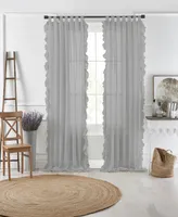 Elrene Home Fashions Bella Tab-Top Ruffle Sheer Window Curtain