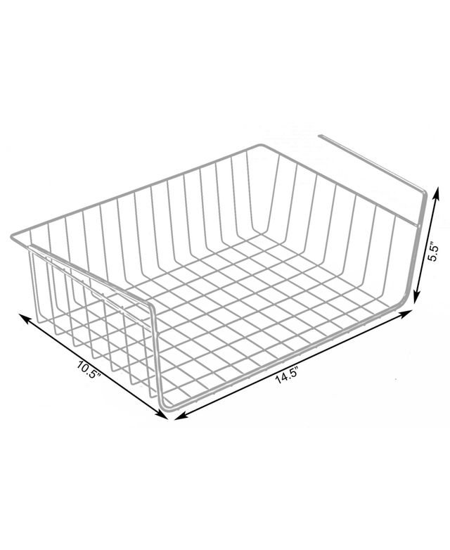 Vintiquewise Hanging Under Shelf Metal Storage Basket, Set of 2