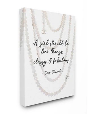 Stupell Industries Classy Fabulous Fashion Quote With Pearls Canvas Wall Art Collection