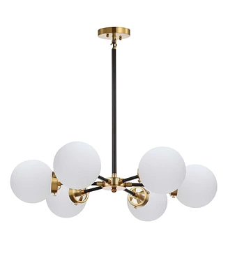 Caleb Adjustable 6-Light 28" Brass Cluster Pendant