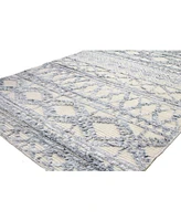 Closeout! Bashian Natural Wool M133 Ivory and Blue 8'6" x 11'6" Area Rug
