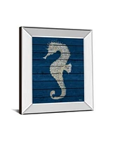 Classy Art Antique Seahorse On Blue By Patricia Pinto Mirror Framed Print Wall Art Collection